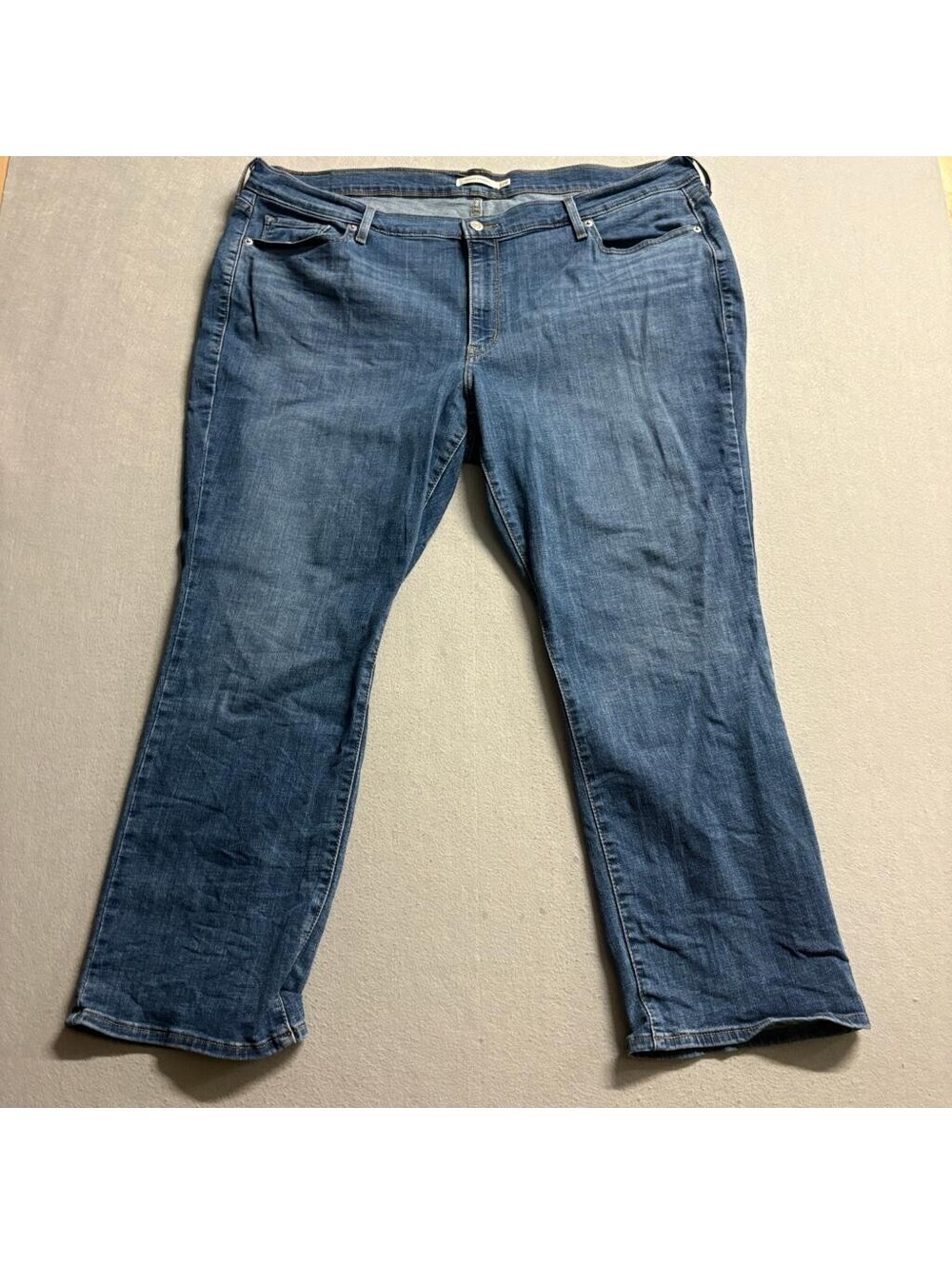 Levi's Classic Straight Jeans Womens 22W S Blue Denim Stretch Plus Size 22 Short
